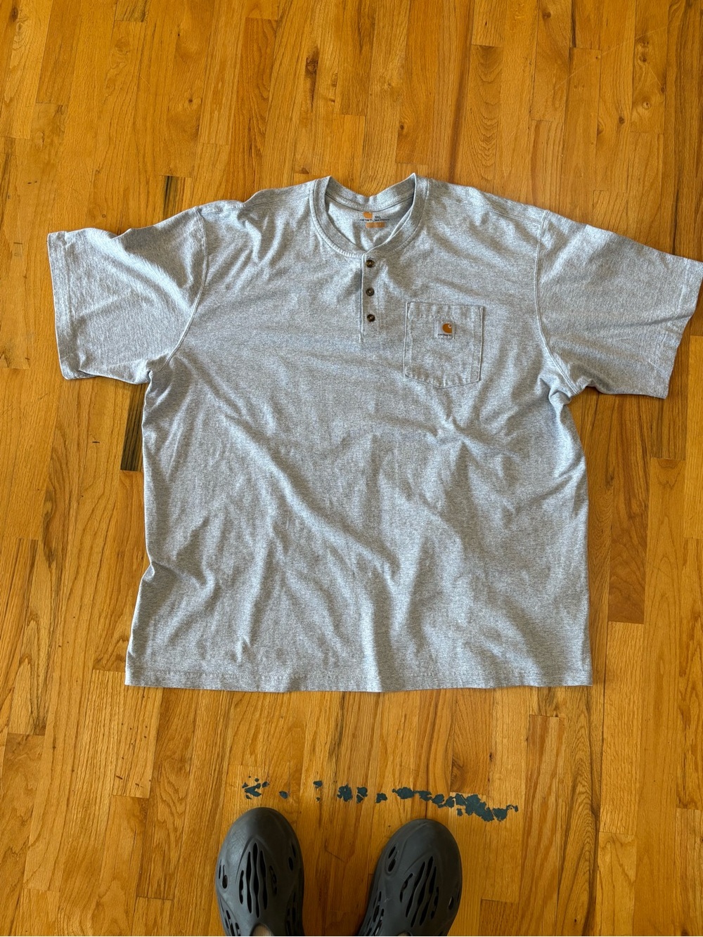 Men's Heather Gray Carhartt Henley Pocket T-Shirt (3X)